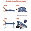 Sulankstomas HDPE Adirondack pakojis, lauko poilsio kėdės pakojis, mėlynas, patogus, kojų atrama, sodo baldas