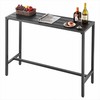 Lauko baro stalas, 120 x 37.5 cm, vandeniui atsparus stalviršis ir tvirtas metalinis rėmas, stačiakampis baro aukščio stalas, balkonui, kiemui, kubilui, prie baseino, vidaus erdvėms, terasos baldai