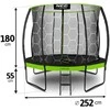 Lauko batutas 252 cm su apsauginiu tinklu, apvalus batutas, sodo batutas vaikams