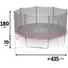 Lauko batutas 435 cm su apsauginiu tinklu ir kopėčiomis, didelis batutas, batutas kieme, batutas vaikams