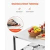 Lauko kepsninės vežimėlis, 800 x 610 mm nerūdijančio plieno stalviršis, su tinklinėmis lentynomis ir ratukais, BBQ paruošimo stalas terasai ir sodui, kepimo stalas, virtuvės vežimėlis