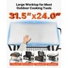 Lauko kepsninės vežimėlis, 800 x 610 mm nerūdijančio plieno stalviršis, su tinklinėmis lentynomis ir ratukais, BBQ paruošimo stalas terasai ir sodui, kepimo stalas, virtuvės vežimėlis