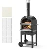 Lauko picos krosnelė, 600°C aukšta temperatūra, nešiojama malkomis kūrenama krosnelė kepsninei, greitas picos gamintojas, medienos granulių krosnelė