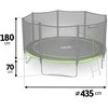 Lauko trampolinas 435 cm su apsauginiu tinklu ir kopėčiomis, didelis trampolinas, sodo trampolinas su apsauginiu tinklu, lauko šokinėjimo trampolinas