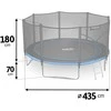 Lauko Trampolinas 435cm su apsauginiu tinklu ir kopėčiomis, didelis trampolinas sodui, apvalus trampolinas su apsauginiu tinklu, trampolinas kieme