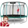 Lauko Trampolinas 435cm su Apsauginiu Tinklu, Metalinėmis Kopėčiomis, Didelis Trampolinas, Apvalus Trampolinas Vaikams, Sodo Trampolinas