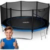 Lauko Trampolinas 435cm su apsauginiu tinklu ir kopėčiomis, didelis trampolinas sodui, apvalus trampolinas su apsauginiu tinklu, trampolinas kieme