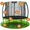 Lauko trampolinas su vidiniu apsauginiu tinklu, 312 cm apvalus trampolinas, trampolinas kieme, sodo trampolinas