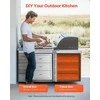 Lauko virtuvės stalčiai, trigubi BBQ stalčiai, nerūdijančio plieno lauko saugykla, salos stalčiai lauko virtuvei, didelės talpos lauko stalčiai
