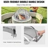 Laužavietės kibirkščių apsaugos dangtis, 914 mm skersmens, nerūdijančio plieno laužavietės žiedo dangtis, lauko laužavietės metalinis dangtis, apvalūs laužavietės priedai