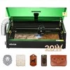 Lazerinis graviruoklis medžiui, odai, stiklui, popieriui, metalui, 20W su korpuso kamera, 500x320mm darbinis plotas, lazerinio pjovimo staklės, 1 klasė
