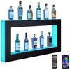 LED Apšviesta Baro Lentyna Gėrimams, RF ir Programėlės Valdymas, 1210 mm, RGB Šviečianti Lentyna Gėrimų Buteliams, Spalvota LED