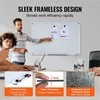 Magnetinė stiklinė lenta, sauso valymo lenta 900 x 600 mm, berėmė sieninė stiklo lenta su padėklu ir žymekliais, stiklinė rašymo lenta biurui ir klasei, magnetinė balta lenta