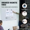 Magnetinė stiklinė lenta, sauso valymo lenta 900 x 600 mm, berėmė sieninė stiklo lenta su padėklu ir žymekliais, stiklinė rašymo lenta biurui ir klasei, magnetinė balta lenta
