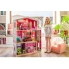 Malibu Dollhouse 3 aukštų medinis lėlių namelis su baldais ir liftu, 114cm