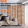Medinė kambario pertvara, 6 skydų sulankstoma privatumo sienelė, 170 cm aukščio vidinė žaliuzių pertvara, nešiojama dekoracija erdvės atskyrimui, namams, biurui, restoranui ir miegamajam