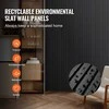Medinės akustinės plokštės, 8 vnt 2450x166 mm, moderniai sienai, matinės juodos spalvos garso slopinimo plokštės