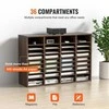 Medinis literatūros organizatorius, 36 skyriai, reguliuojamos lentynos, 997x305x680 mm, rudas, biuro pašto dėžutė, dokumentų dėklas, katalogų stovas