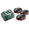 Metabo 18V LiHD akumuliatorių ir įkroviklio rinkinys, skirtas elektriniams įrankiams, 3 akumuliatorių paketas, akumuliatoriniai elektrinių įrankių akumuliatoriai