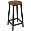 Metalinis baro kėdė FLINT, rustic loft stiliaus, sendinto ąžuolo sėdynė, 65 cm aukščio, virtuvės baro taburetė, pusbario kėdė