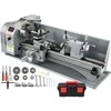 Metalinis tekinimo staklės, 1100W, 220x750mm, greičio reguliavimas, gręžimui, sriegimui, frezavimui, mini tekinimo staklės su 3-jų griebtuvu