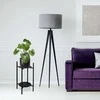 Metalinių augalų stovas SAMIR, juodas, gėlių stovas, 61 cm aukščio, moderniam vazonui, geležinis, kambariniams augalams