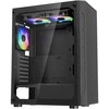 Mid-Tower PC žaidimų dėklas su ARGB ventiliatoriais, grūdinto stiklo šoniniu skydeliu, dulkių filtru, ATX, M-ATX, ITX motininėms plokštėms, didelio oro srauto dėklas