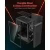 Mid-Tower PC žaidimų dėklas su ARGB ventiliatoriais, grūdinto stiklo šoniniu skydeliu, dulkių filtru, ATX, M-ATX, ITX motininėms plokštėms, didelio oro srauto dėklas