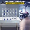 Mobiliųjų telefonų spintelė 20 lizdų su raktais klasei, biurui, sporto salei. Sieninė telefono dėžutė, saugus laikymas, akrilas