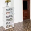 Modulinė batų spinta, balta, vandeniui atsparūs plastikiniai stalčiai, 3 skyrių batų lentyna, batų organizatorius, spintelė avalynei