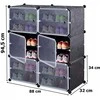 Modulinė batų spintelė PETRA juoda, 2 kolonų, 6 modulių, vandeniui atspari batų lentyna, batų dėžė, prieškambario spintelė