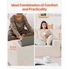 Modulinė sekcijinė sofa, L formos su gulimąja dalimi, velvetu aptraukta sofa svetainei, minkšta sofa su aukšto atšokimo kempine, smėlio spalvos, kampinė sofa poilsiui
