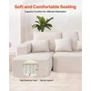 Modulinė sekcijinė sofa, L formos su gulimąja dalimi, velvetu aptraukta sofa svetainei, minkšta sofa su aukšto atšokimo kempine, smėlio spalvos, kampinė sofa poilsiui