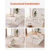 Modulinė sekcijinė sofa, L formos su gulimąja dalimi, velvetu aptraukta sofa svetainei, minkšta sofa su aukšto atšokimo kempine, smėlio spalvos, kampinė sofa poilsiui