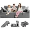 Modulinė vaikiška žaidimų sofa, 15 dalių, 30+ kombinacijų, porolono sofa
