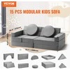 Modulinė vaikiška žaidimų sofa, 15 dalių, 30+ kombinacijų, porolono sofa