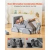 Modulinė vaikiška žaidimų sofa, sekcijinė mažylio sofa, kūrybinis derinys žaidimų kambariui, pilki vaikiški baldai, 14 dalių sofos komplektas