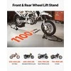 Motociklo pakėlimo stovų rinkinys priekiui ir galui, 499kg galia, tvirta plieno konstrukcija, universalus motociklų keltuvas priežiūrai