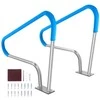 Nerūdijančio plieno baseino turėklai SPA ir plaukimo baseinams, 1220 x 905 mm, neslystantys, atsparūs korozijai, lauko baseino apsauginiai turėklai, nerūdijančio plieno base