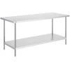 Nerūdijančio plieno darbo stalas, komercinis maisto ruošimo stalas, 76.2x182.9 cm, NSF sertifikuotas, reguliuojamo aukščio lentynos, virtuvės stalas, restoranų įranga