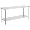Nerūdijančio plieno darbo stalas maisto ruošimui, komercinis stalas 610x1829x864 mm, virtuvės stalas, nerūdijančio plieno maisto gamybos stalas, restorano stalas