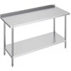 Nerūdijančio plieno darbo stalas maisto ruošimui 610x1524x914 mm, komercinis virtuvės stalas, reguliuojamo aukščio, nerūdijančio plieno stalviršis, pramoninis maisto gamybos stalas