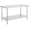 Nerūdijančio plieno darbo stalas maisto ruošimui 762x1524x864 mm, komercinis stalas, virtuvės darbastalis, maisto gamybos stalas, restorano stalas
