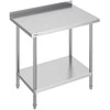Nerūdijančio plieno darbo stalas virtuvei 610x914x914 mm, komercinis maisto ruošimo stalas, reguliuojamo aukščio, nerūdijančio plieno stalviršis, virtuvės įranga