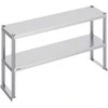 Nerūdijančio plieno lentyna, 2 aukštų paruošimo stalas, 1220 x 480 mm, komercinės virtuvės stelažas, nerūdijančio plieno darbo stalas, virtuvės įranga, restorano stalas