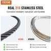 Nerūdijančio plieno lynas 3.18 mm, 152.4 metrai, 7x7 plieno lynas, turėklų lynas