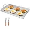 Nerūdijančio plieno plokščia kepimo plokštė, universali BBQ grilio keptuvė, 910x525mm kepimo indas, sunki kepimo plokštė dujinėms ir elektrinėms viryklėms