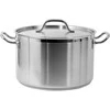 Toya Sa Poland Nerūdijančio plieno vidutinio dydžio puodas su dangčiu, 16.1 litro talpos, profesionalūs virtuvės reikmenys