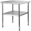 Nerūdijančio plieno virtuvės stalas 76x76x91cm, 363kg, komercinis, gamybinis, maisto ruošimui