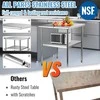 Nerūdijančio plieno virtuvės stalas 76x76x91cm, 363kg, komercinis, gamybinis, maisto ruošimui